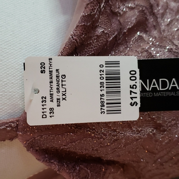 NWT Le Chateau Amethyst sparkle holiday dress with high-low hem. Size XXL - Picture 5 of 11